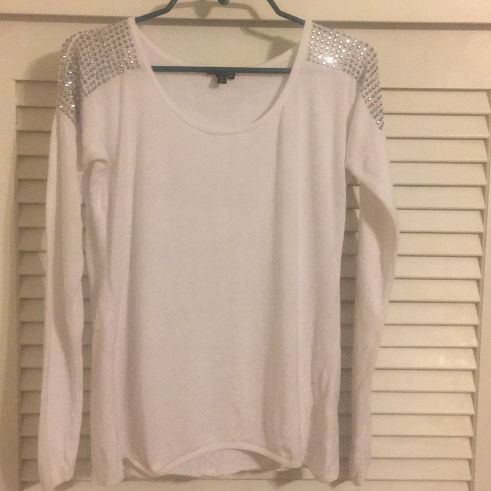 White shirt with diamond studs